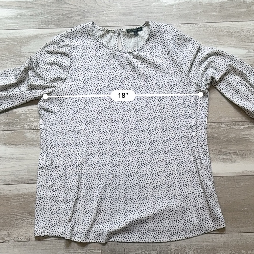 Adrianna Papell Cream & Black Print Blouse, Business Casual Top- Size‎ Small - Picture 9 of 9